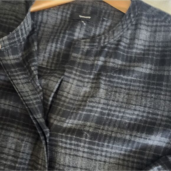 Theory wool popover shirt Orvinio Avalon plaid checkered tunic side pockets - Picture 10 of 15